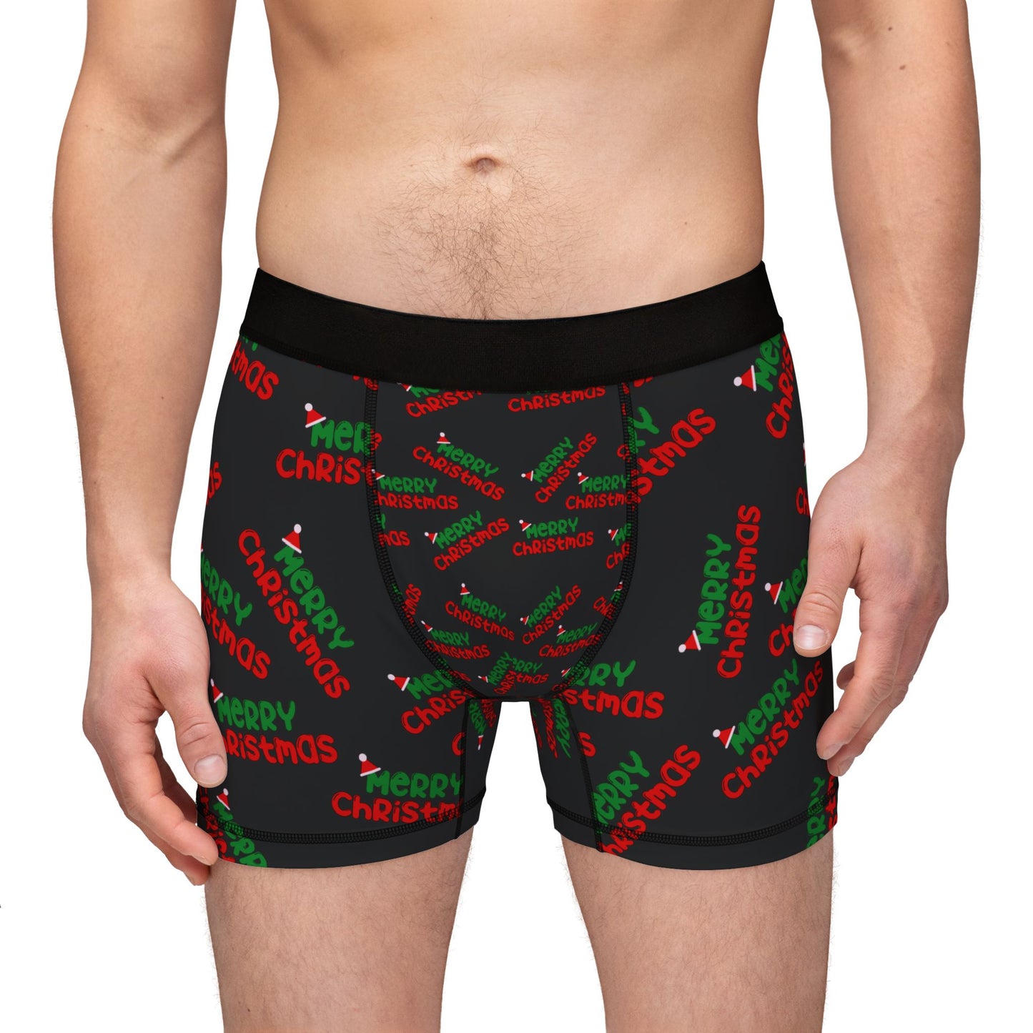 Festive Men's Boxers - Merry Christmas Design