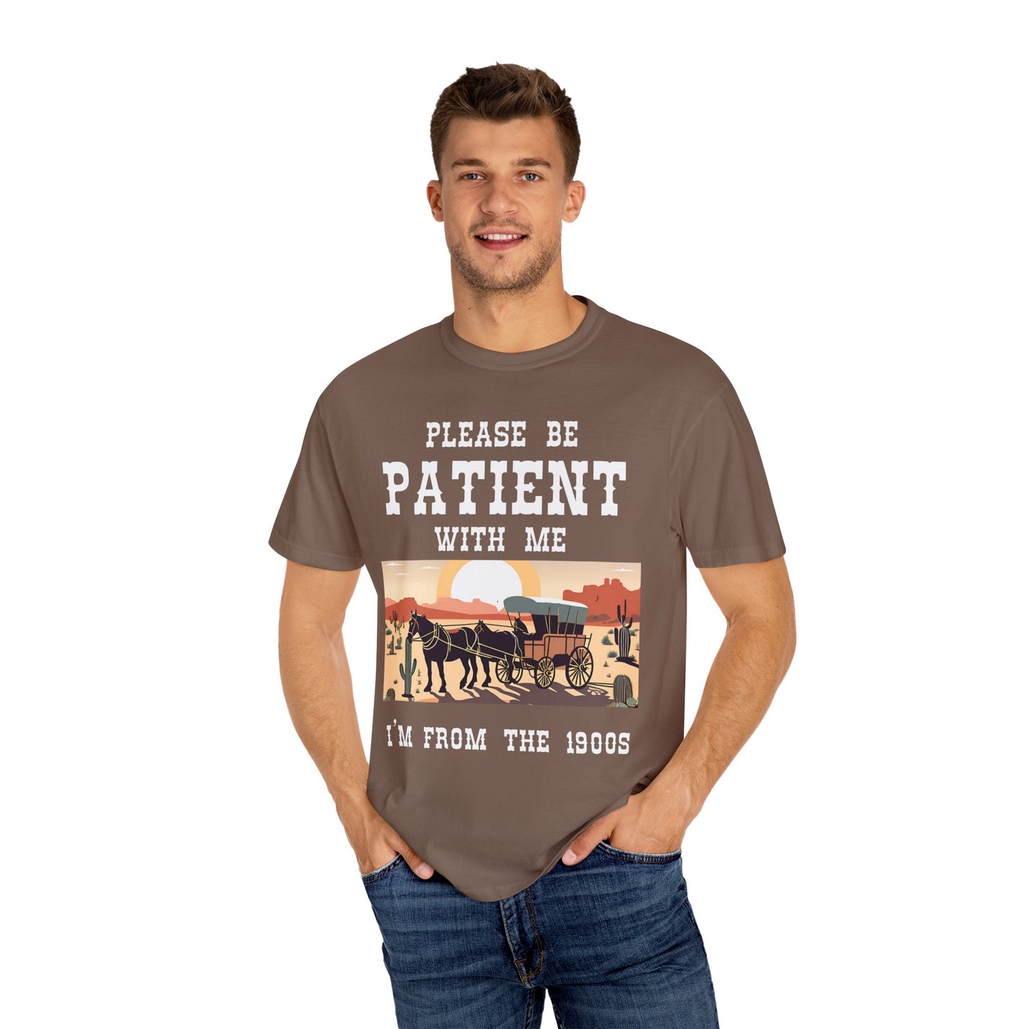 'Please Be Patient' Vintage 1900s Unisex Garment-Dyed T-Shirt