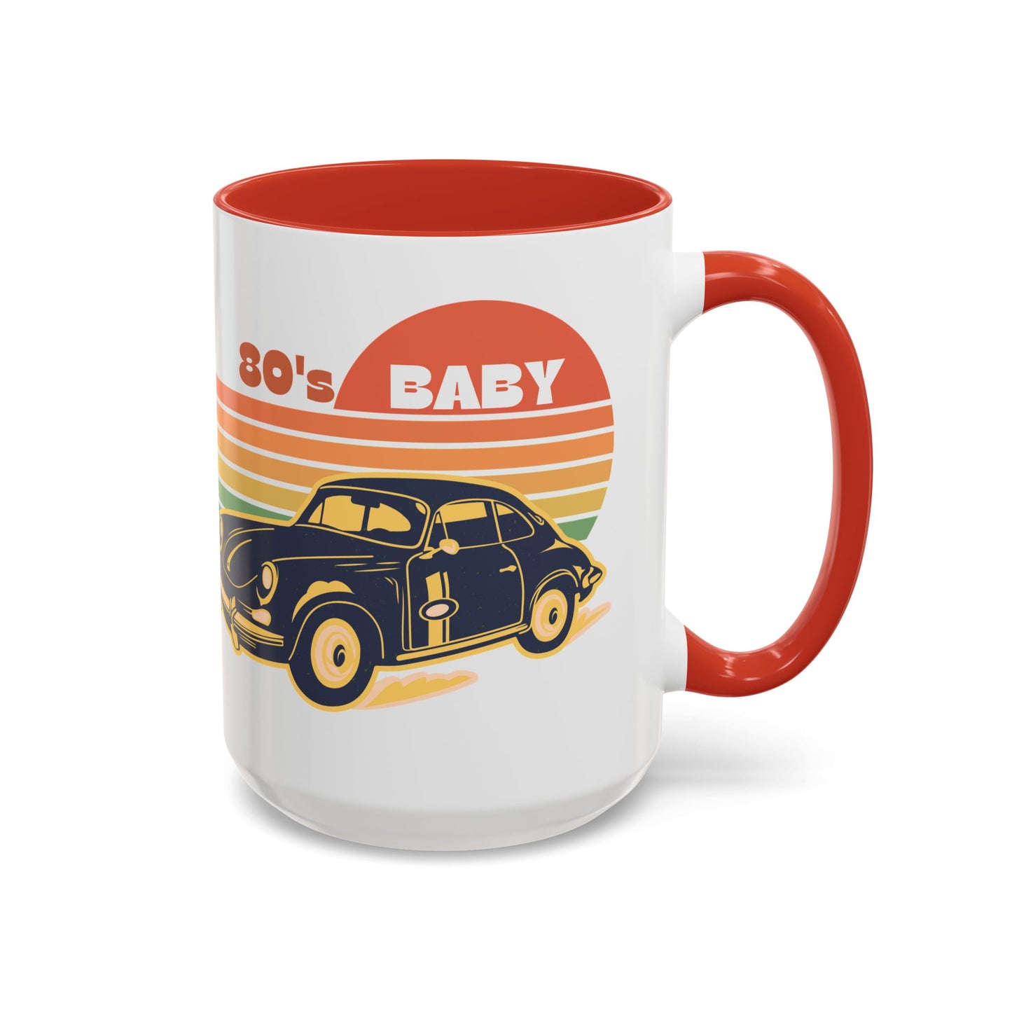 Retro 80's Baby Coffee Mug - Vintage Car Design, Perfect for Nostalgia Lovers