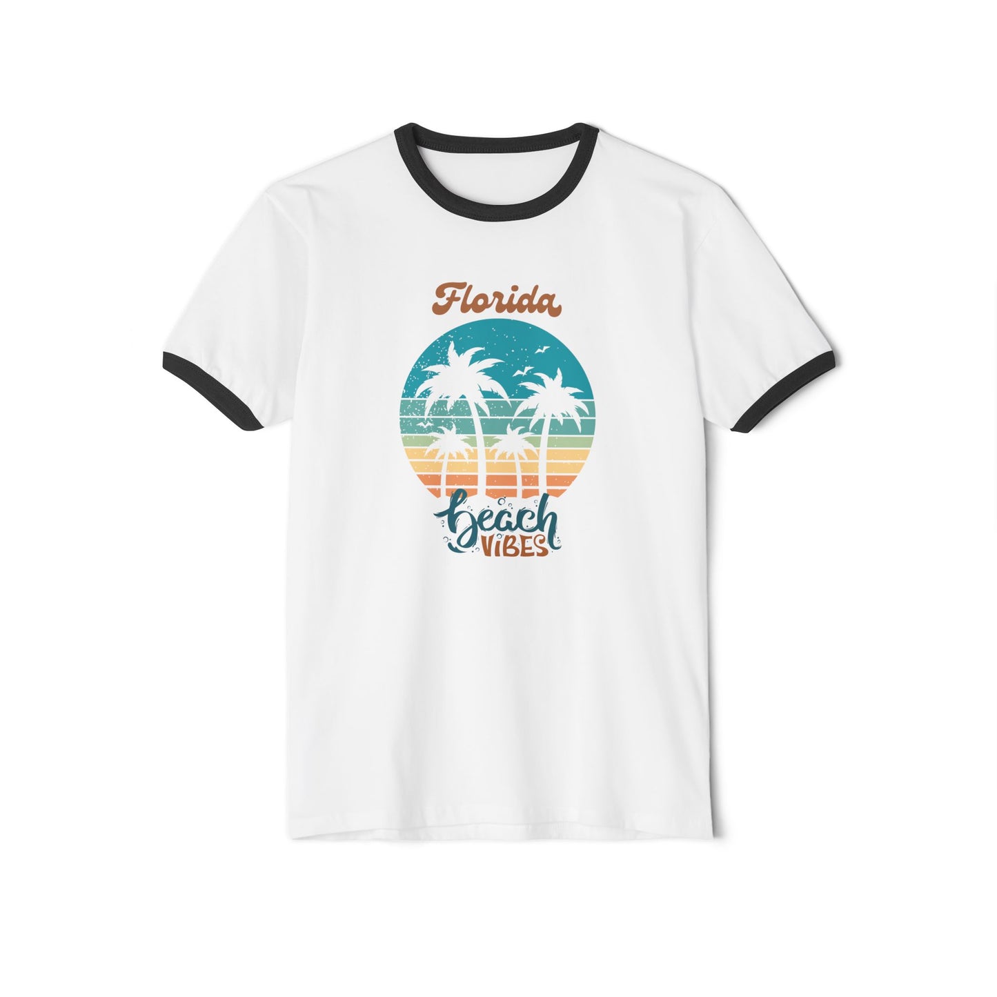 Florida Beach Vibes Unisex Cotton Ringer T-Shirt