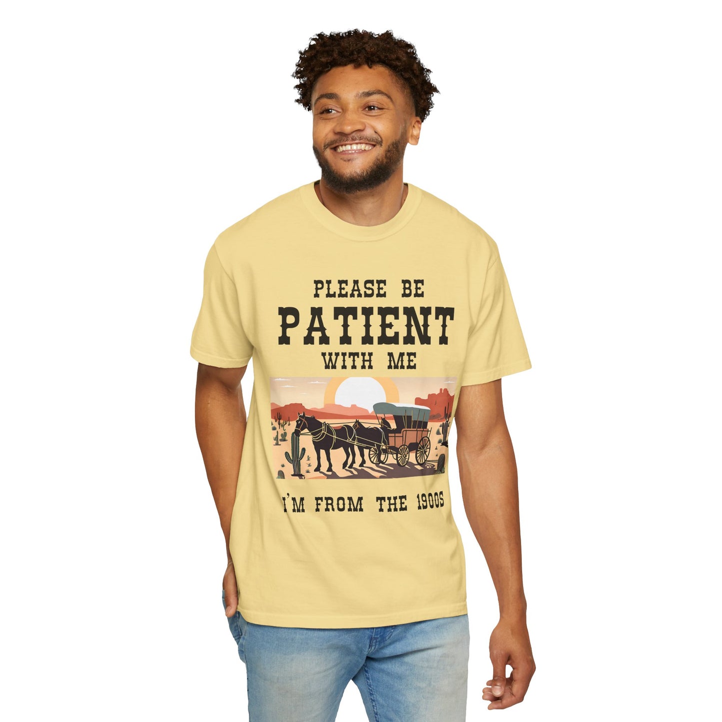 Vintage Patient Tee - Unisex Garment-Dyed T-Shirt with Retro 1900s Design