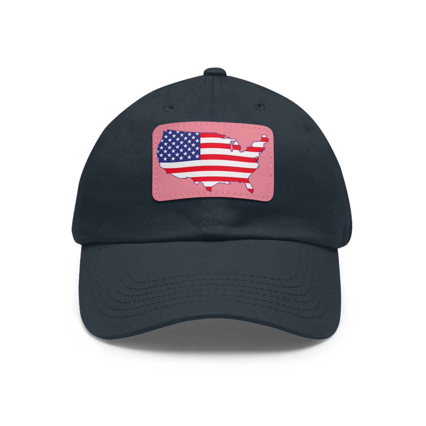 Patriotic Dad Hat with Leather Patch - USA Flag Cap for Outdoors