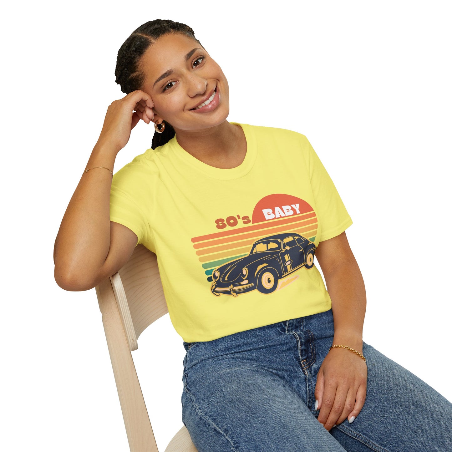 80's Baby Vintage Car Unisex Softstyle T-Shirt