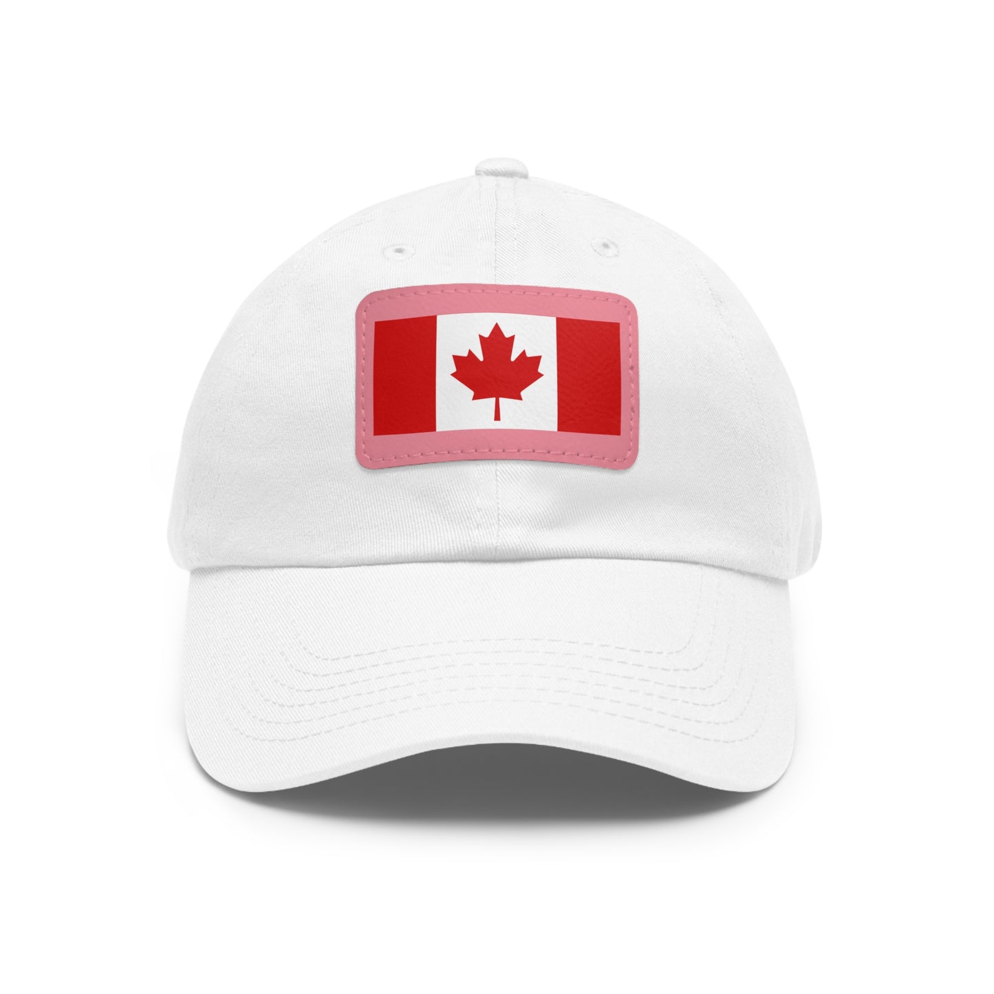 Canada Flag Dad Hat with Leather Patch | Classic White Cap for Outdoors & Celebrations