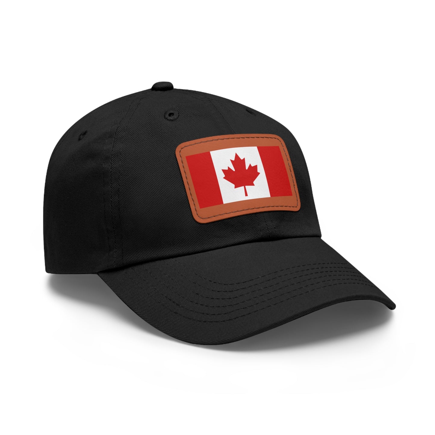 Canada Flag Dad Hat with Leather Patch | Classic White Cap for Outdoors & Celebrations