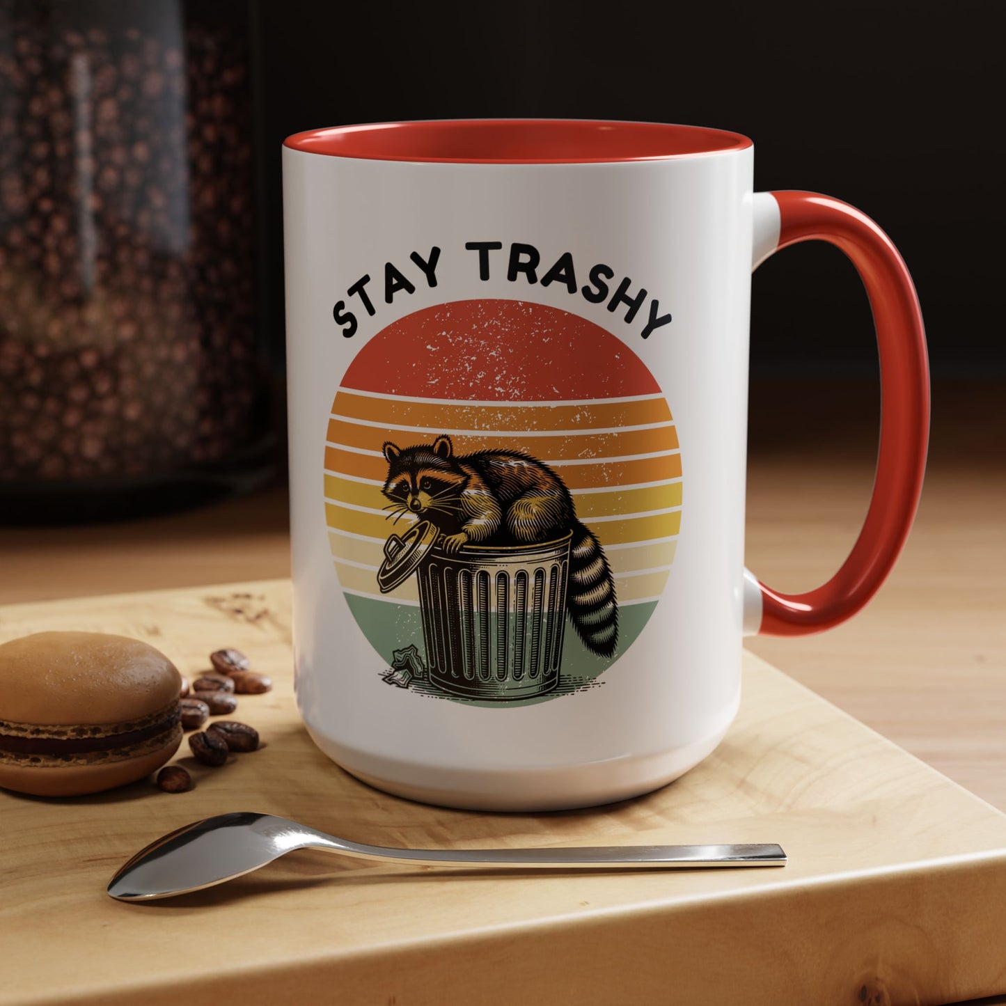 Stay Trashy Raccoon Accent Coffee Mug - Fun Gift for Animal Lovers