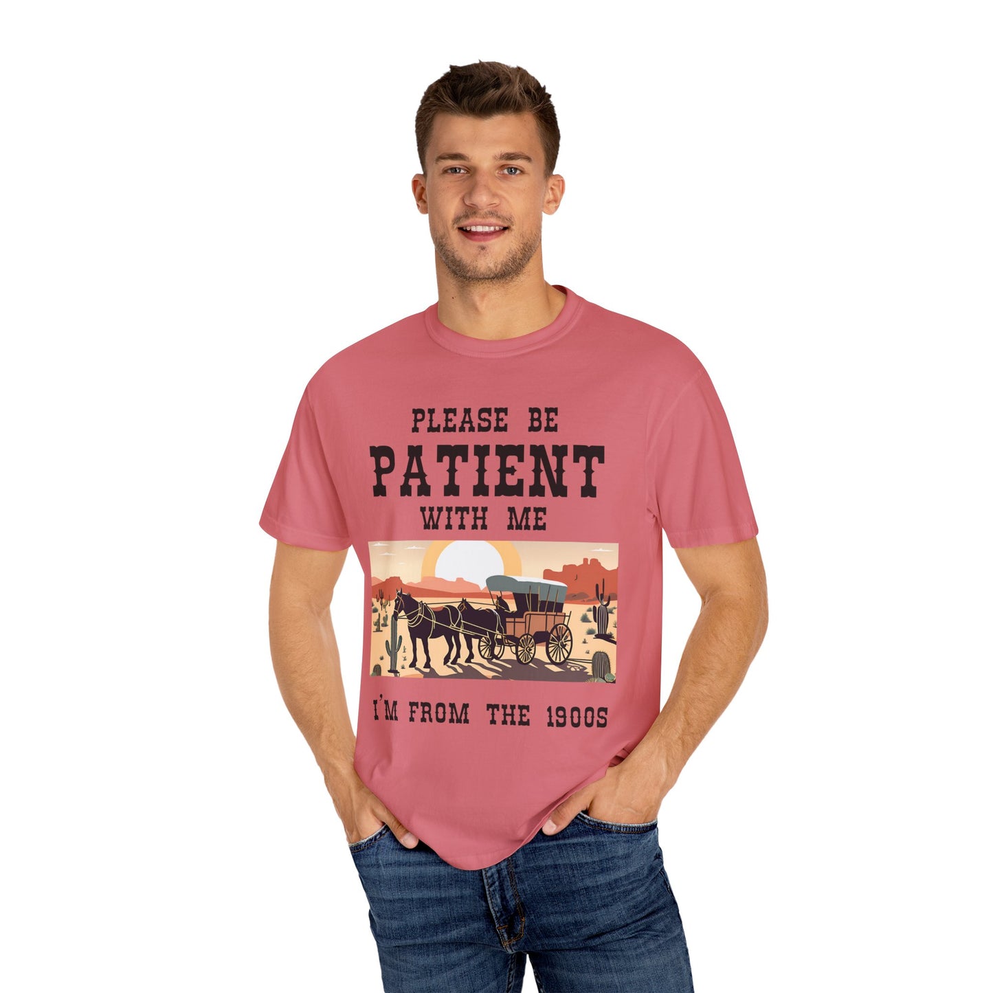 Vintage Patient Tee - Unisex Garment-Dyed T-Shirt with Retro 1900s Design