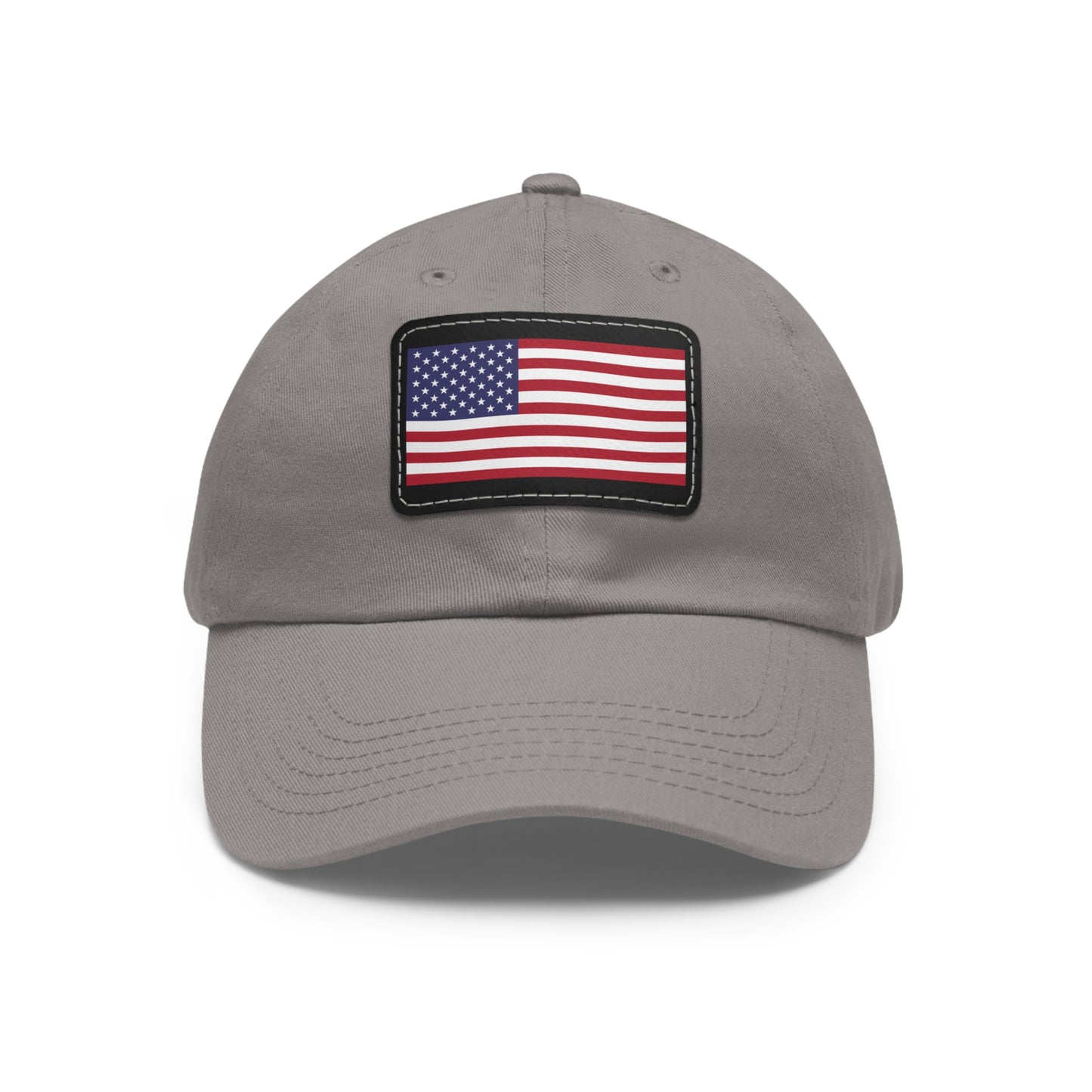 Patriotic Dad Hat with Leather Patch – USA Flag Cap for Summer Adventures