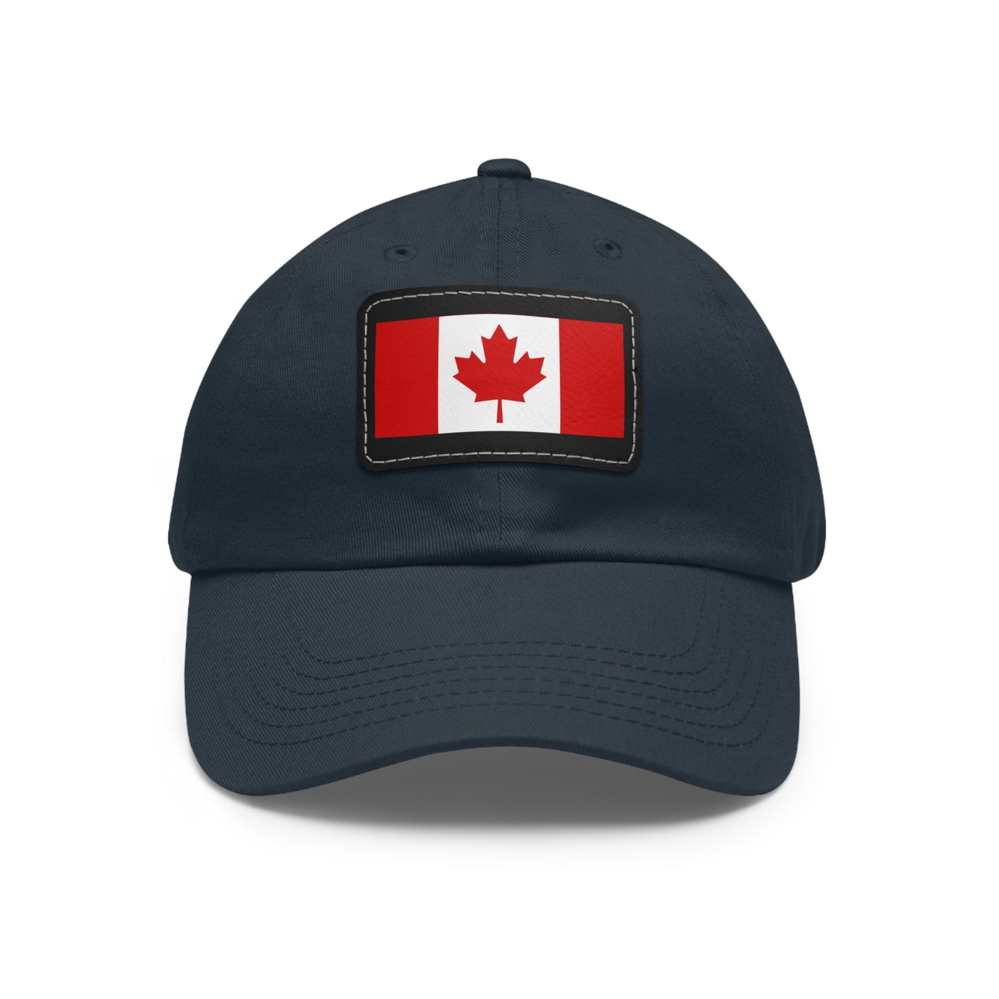 Canada Flag Dad Hat with Leather Patch | Classic White Cap for Outdoors & Celebrations