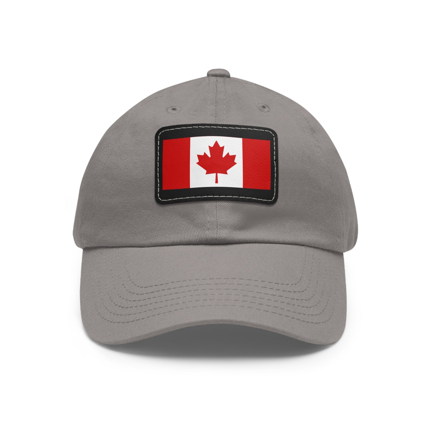 Canada Flag Dad Hat with Leather Patch | Classic White Cap for Outdoors & Celebrations