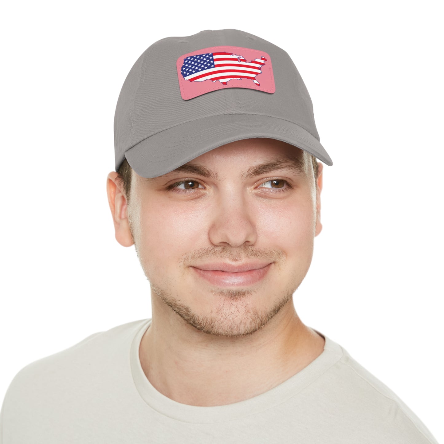 Patriotic Dad Hat with Leather Patch - USA Flag Cap for Outdoors