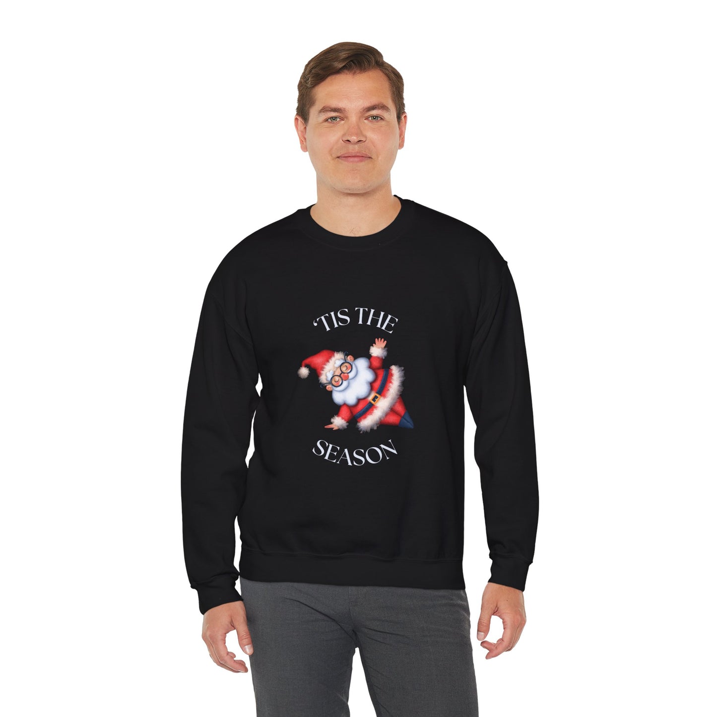 'Tis the Season Santa Sweatshirt - Unisex Heavy Blend Crewneck for Festive Cheer