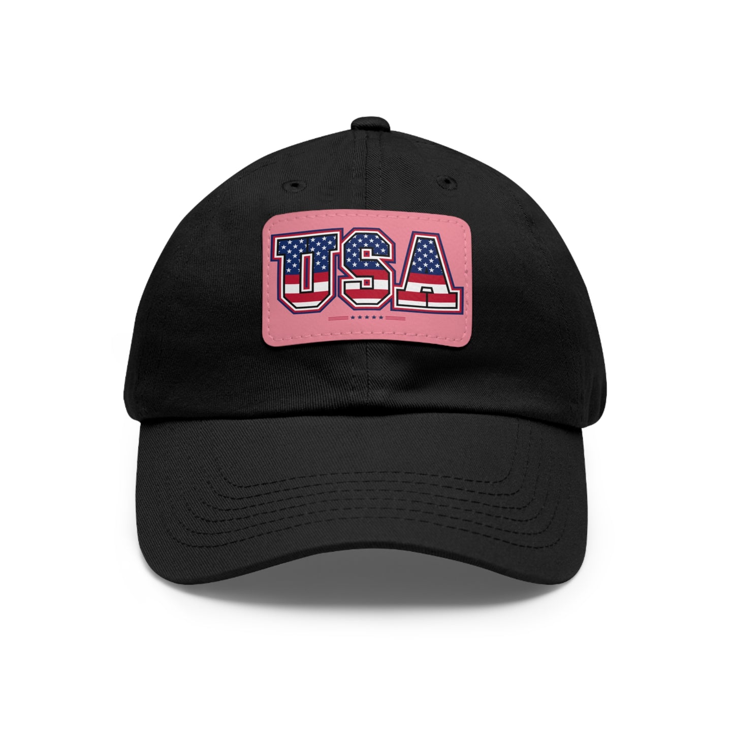 Patriotic USA Dad Hat with Leather Patch