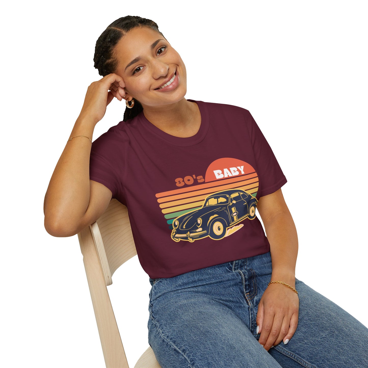 80's Baby Vintage Car Unisex Softstyle T-Shirt