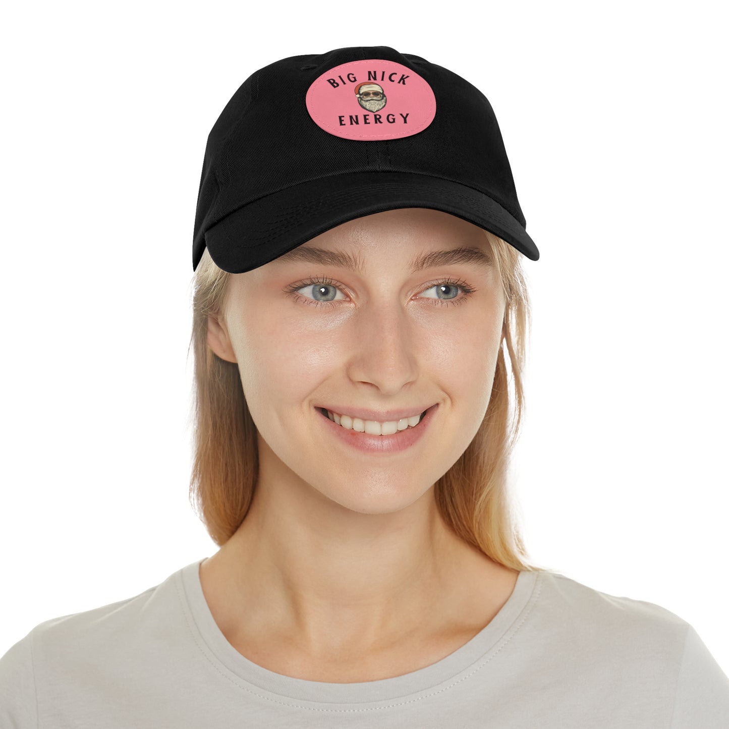 Big Nick Energy Dad Hat with Leather Patch - Black Cap for Everyday Adventures