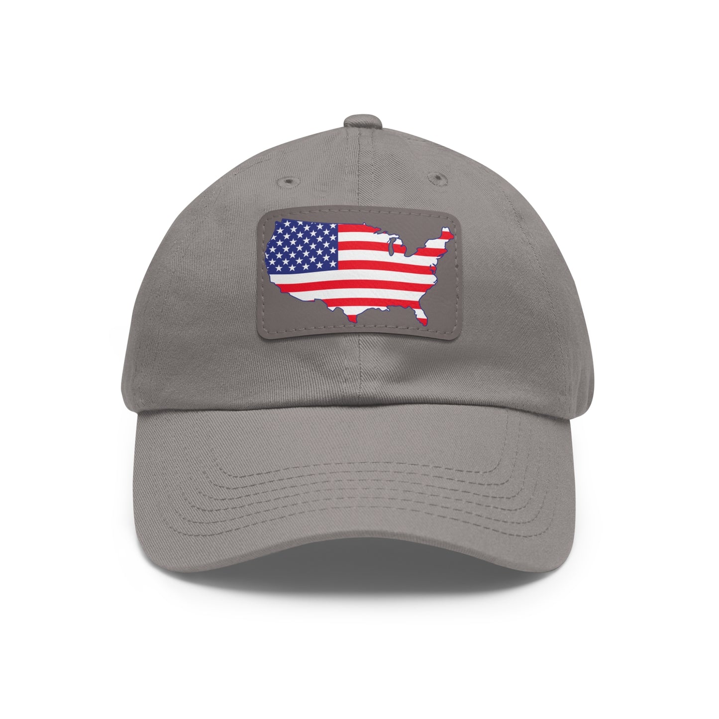 Patriotic Dad Hat with Leather Patch - USA Flag Cap for Outdoors