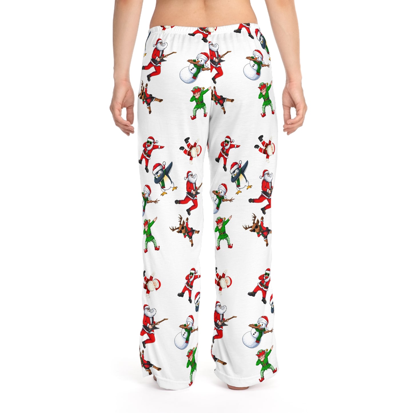 Festive Holiday Pajama Pants for Women - Fun Santa and Elf Design