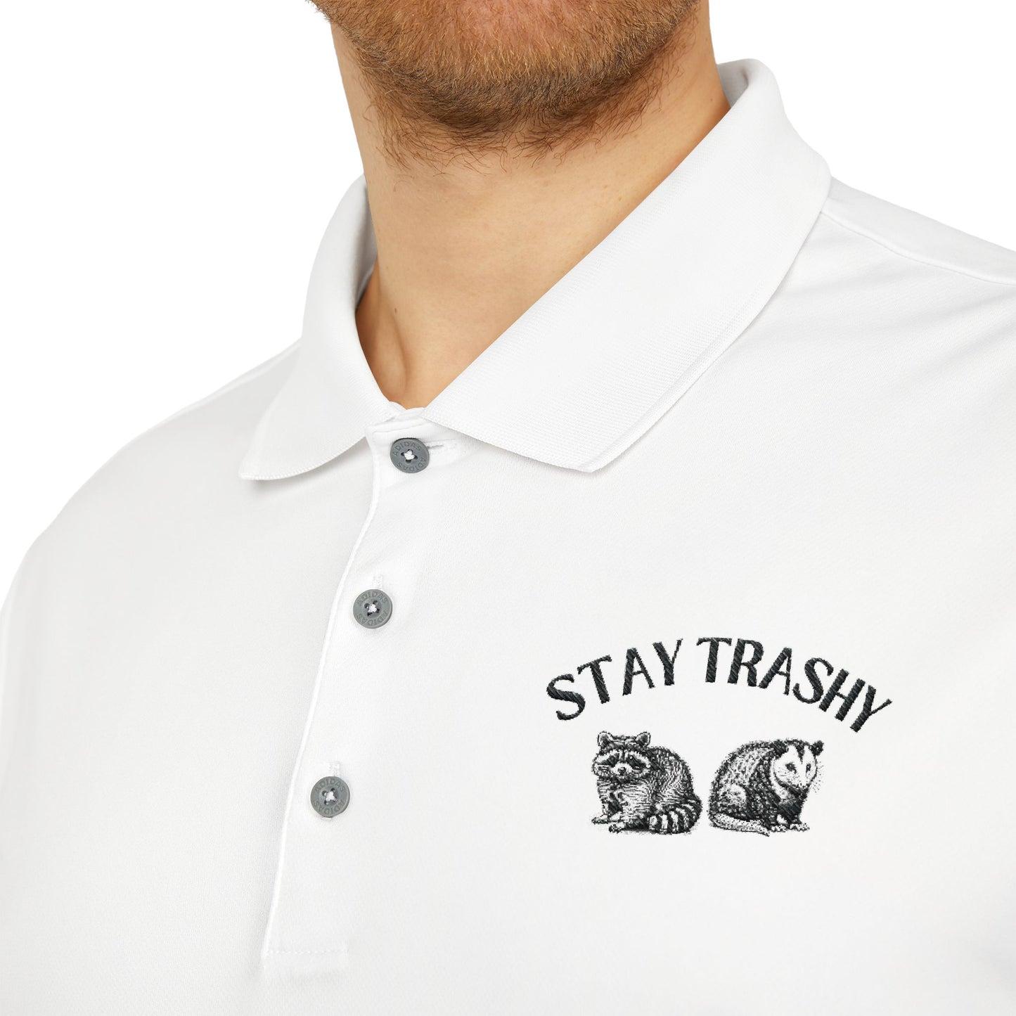 Stay Trashy Unisex Performance Polo - Bright Yellow Adidas Shirt