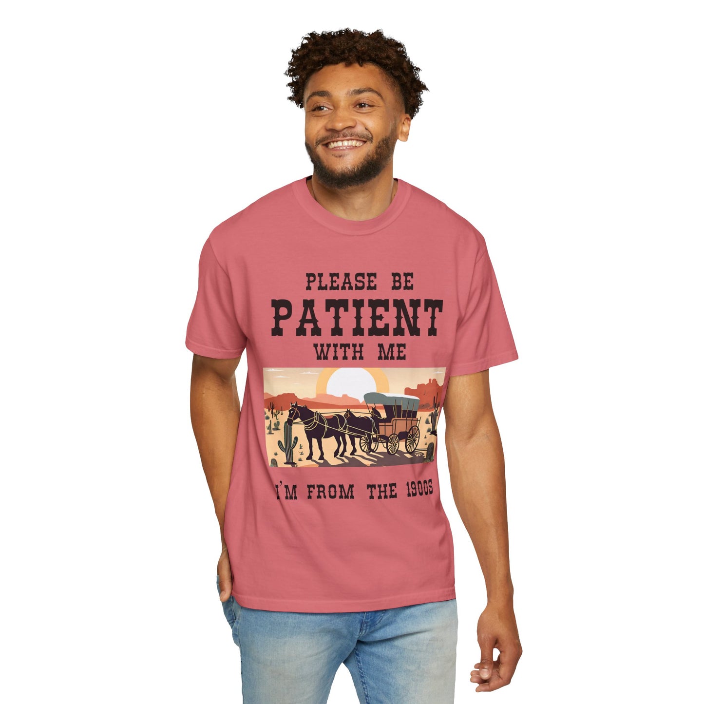 Vintage Patient Tee - Unisex Garment-Dyed T-Shirt with Retro 1900s Design