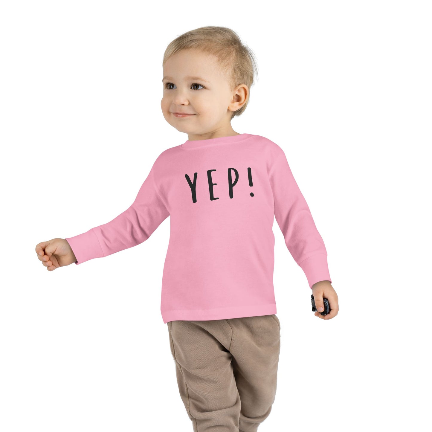 Funny Toddler Long Sleeve Tee - 'YEP!' Cute Kids Shirt for Playtime