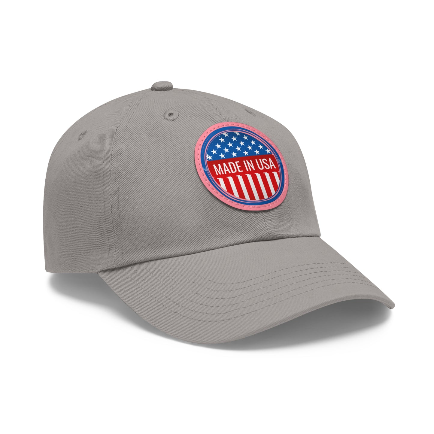 Patriotic Dad Hat with Leather Patch - Made in USA