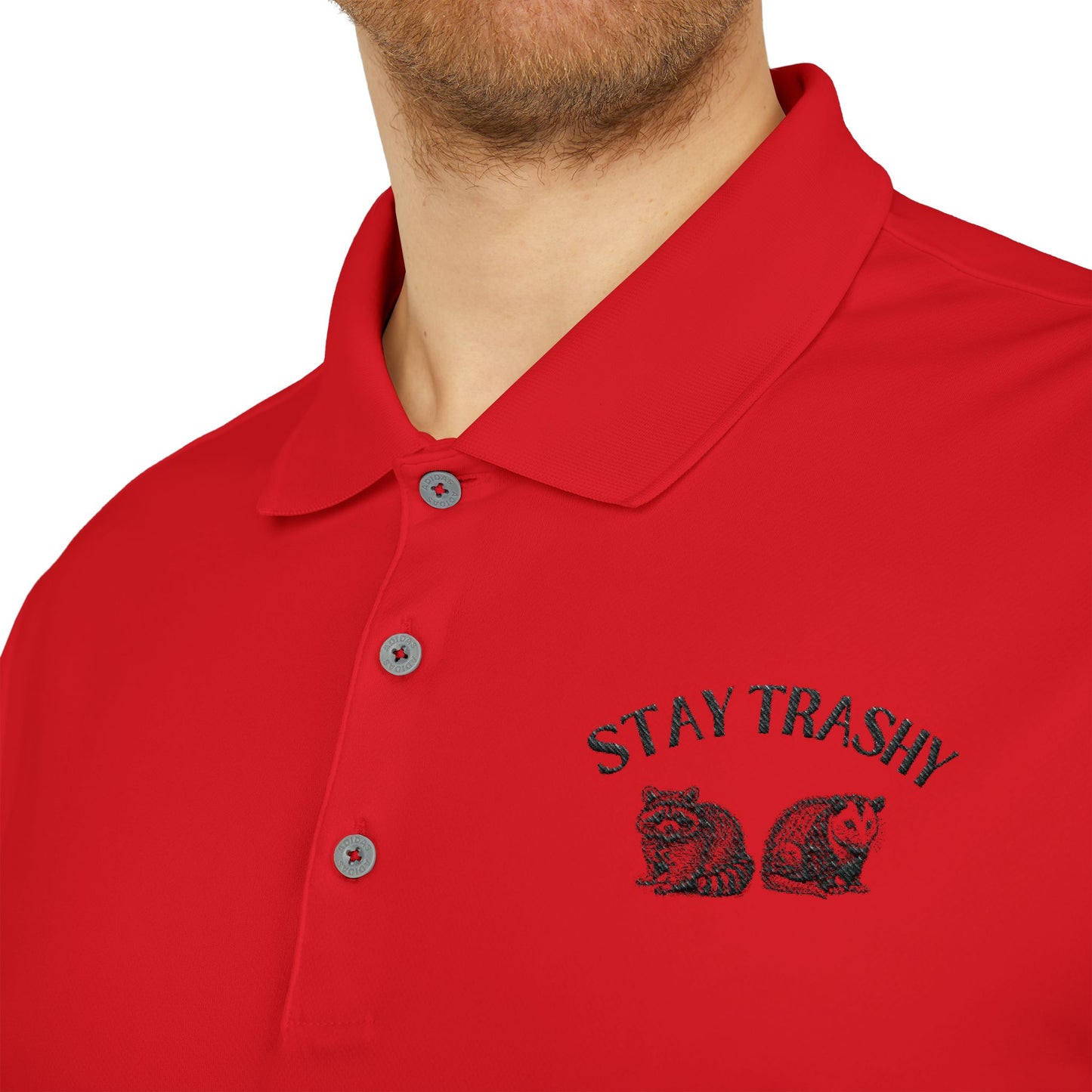 Stay Trashy Unisex Performance Polo - Bright Yellow Adidas Shirt