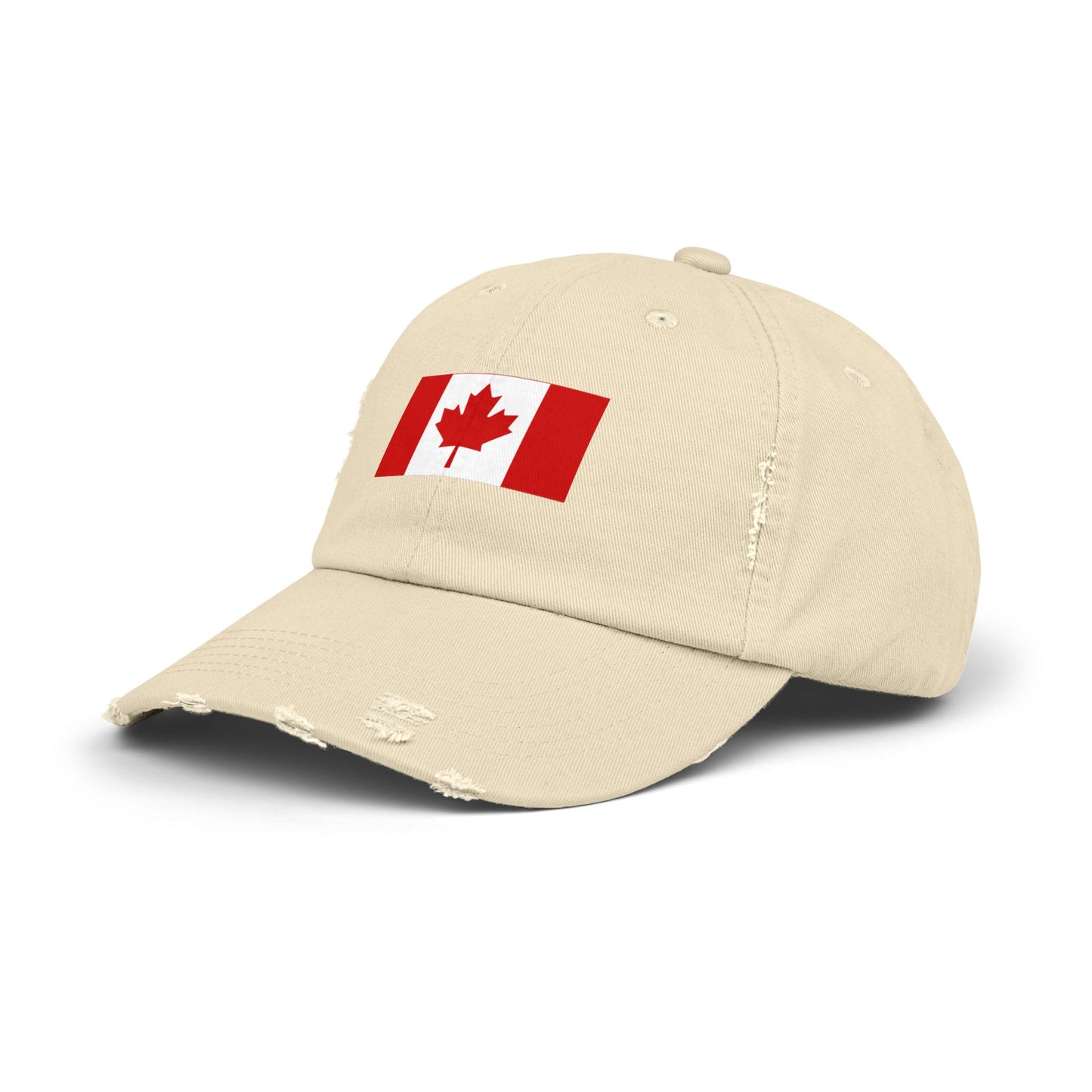 Canada Flag Distressed Cap - Unisex Pink Hat for Casual Style