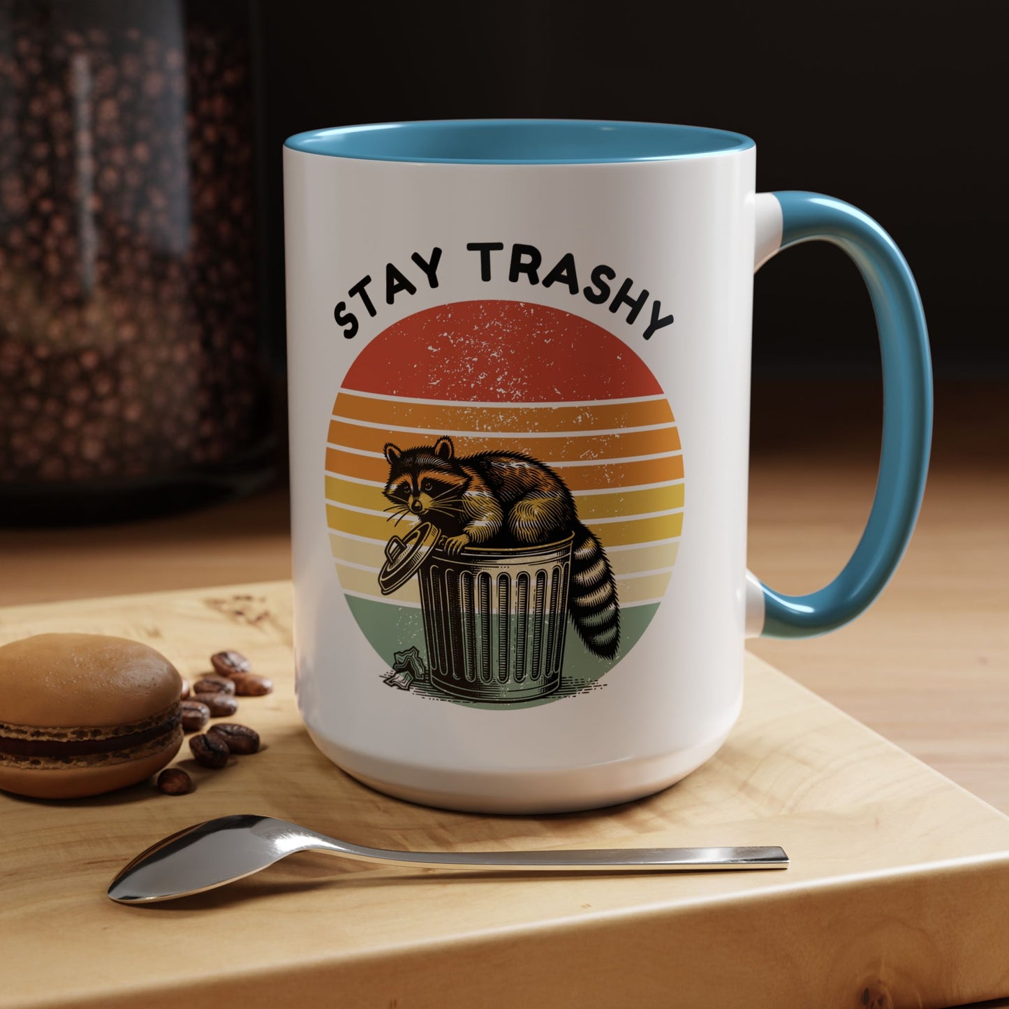 Stay Trashy Raccoon Accent Coffee Mug - Fun Gift for Animal Lovers