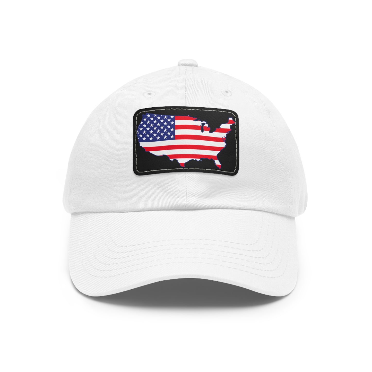 Patriotic Dad Hat with Leather Patch - USA Flag Cap for Outdoors