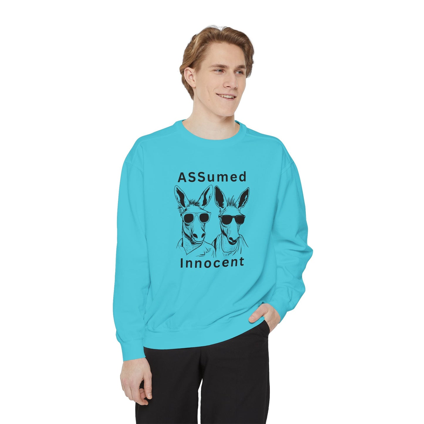 ASSUmEm Innocent Unisex Sweatshirt - Funny Animal Graphic Pullover for Casual Wear