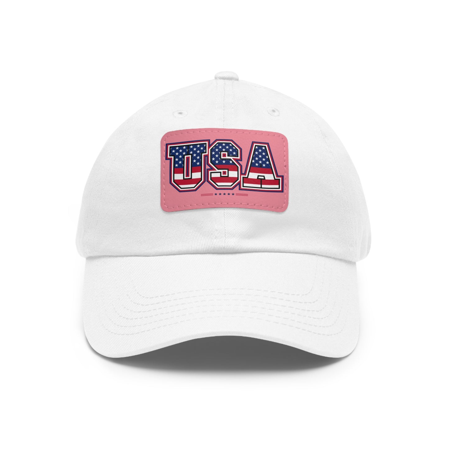 Patriotic USA Dad Hat with Leather Patch