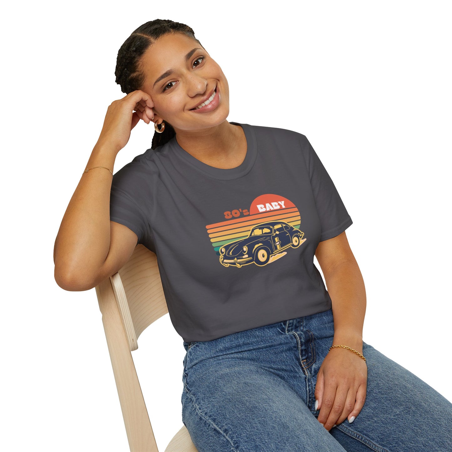 80's Baby Vintage Car Unisex Softstyle T-Shirt