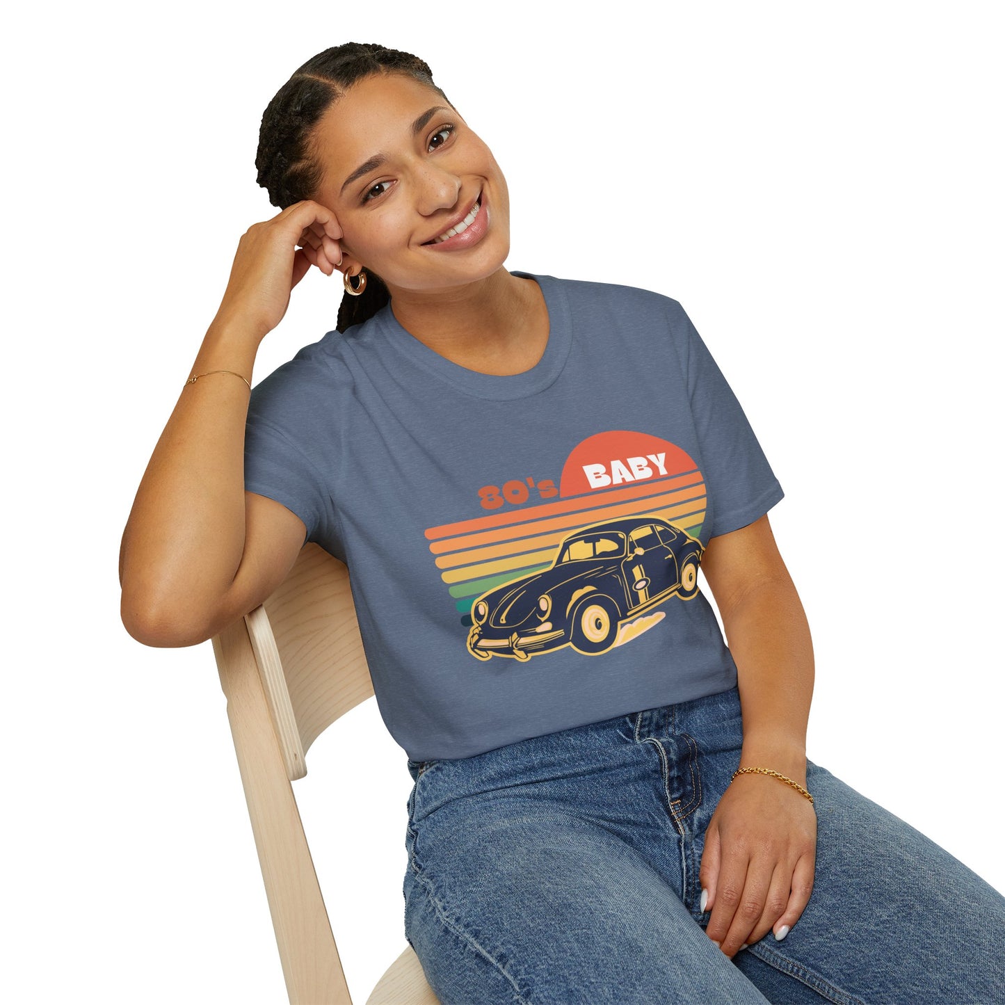 80's Baby Vintage Car Unisex Softstyle T-Shirt