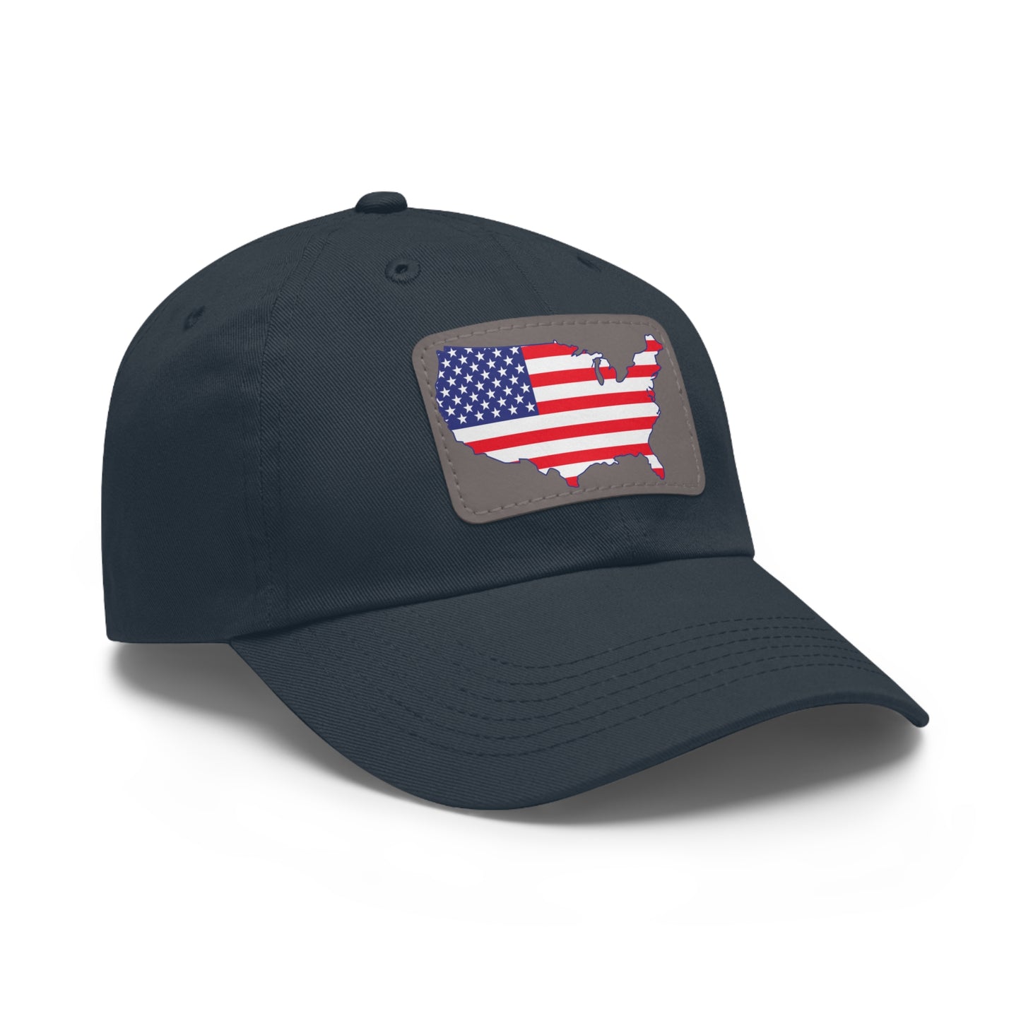 Patriotic Dad Hat with Leather Patch - USA Flag Cap for Outdoors