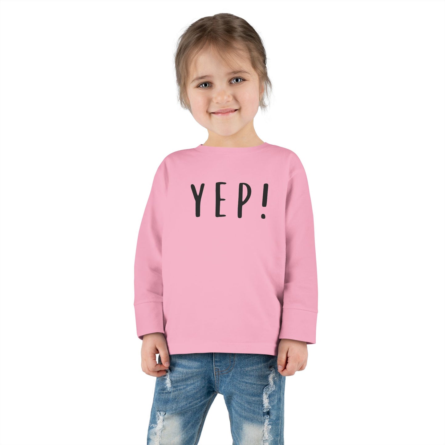 Funny Toddler Long Sleeve Tee - 'YEP!' Cute Kids Shirt for Playtime