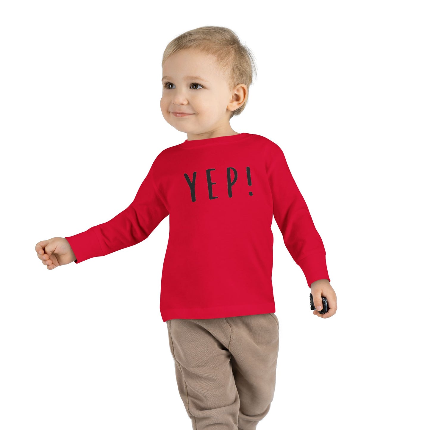 Funny Toddler Long Sleeve Tee - 'YEP!' Cute Kids Shirt for Playtime