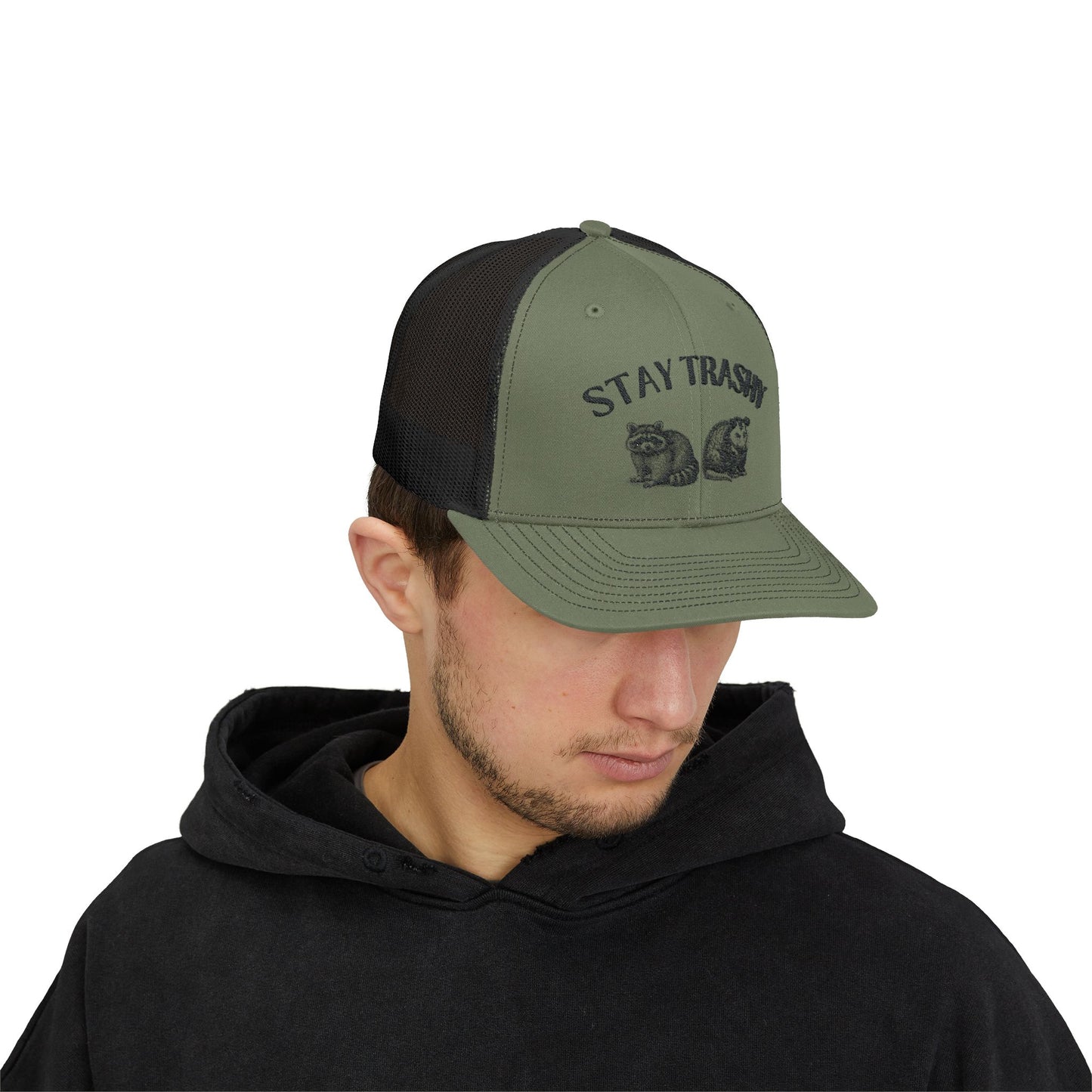 Stay Trashy Snapback Trucker Cap - Fun Animal Design for Nature Lovers