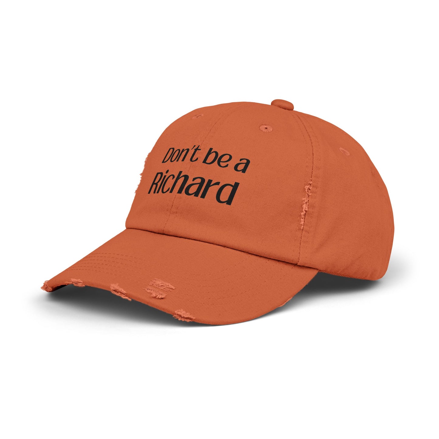 Funny Distressed Cap - 'Don't Be a Richard' Unisex Pink Hat