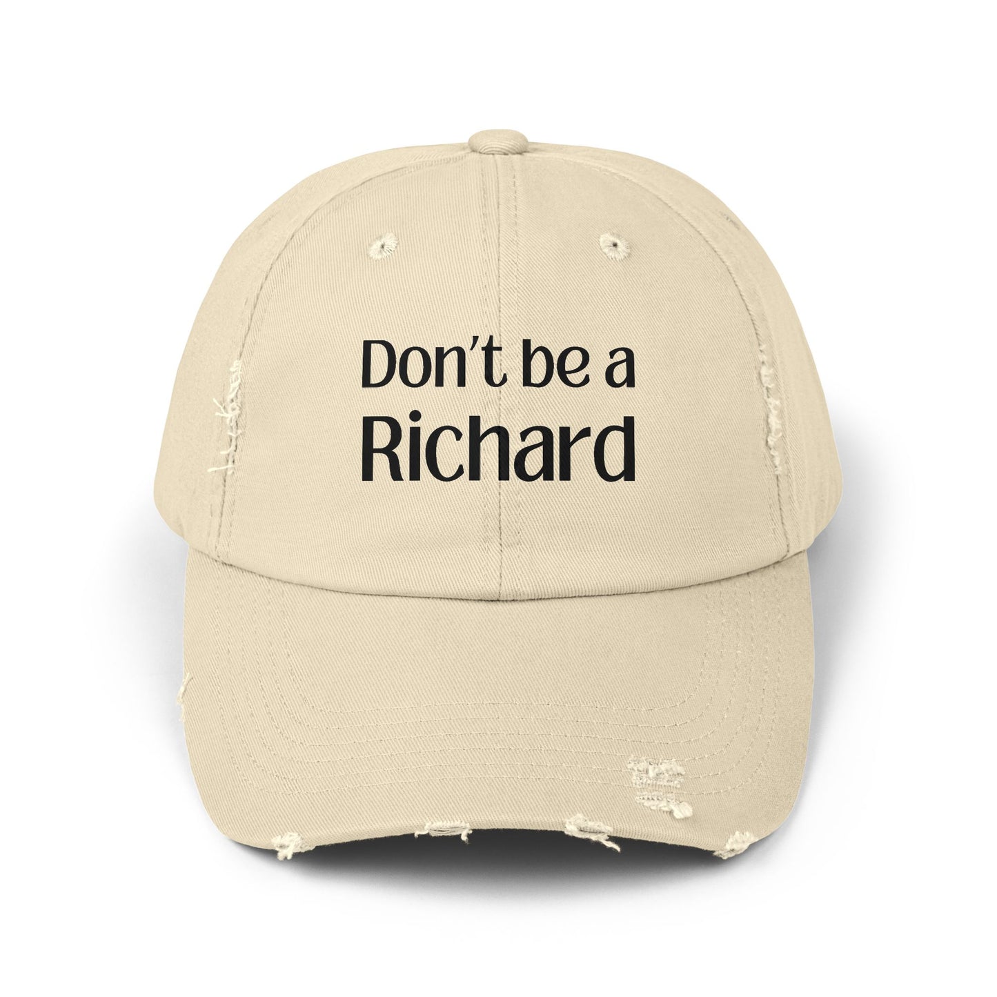 Funny Distressed Cap - 'Don't Be a Richard' Unisex Pink Hat