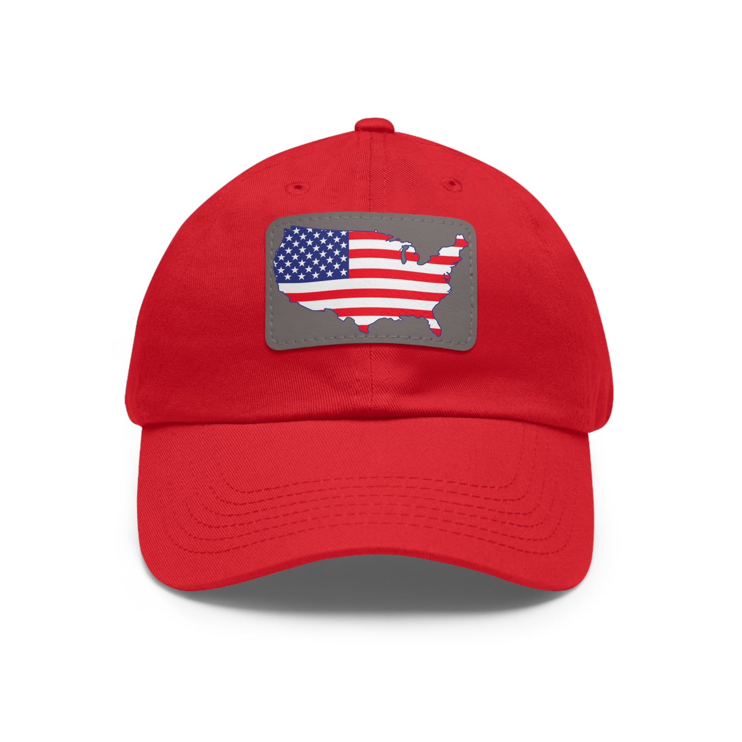 Patriotic Dad Hat with Leather Patch - USA Flag Cap for Outdoors