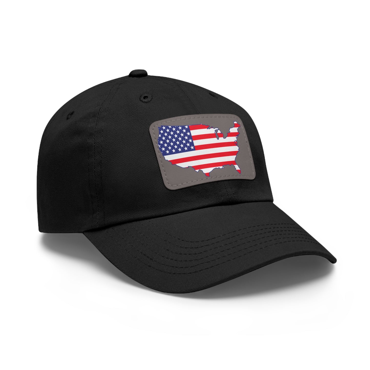 Patriotic Dad Hat with Leather Patch - USA Flag Cap for Outdoors