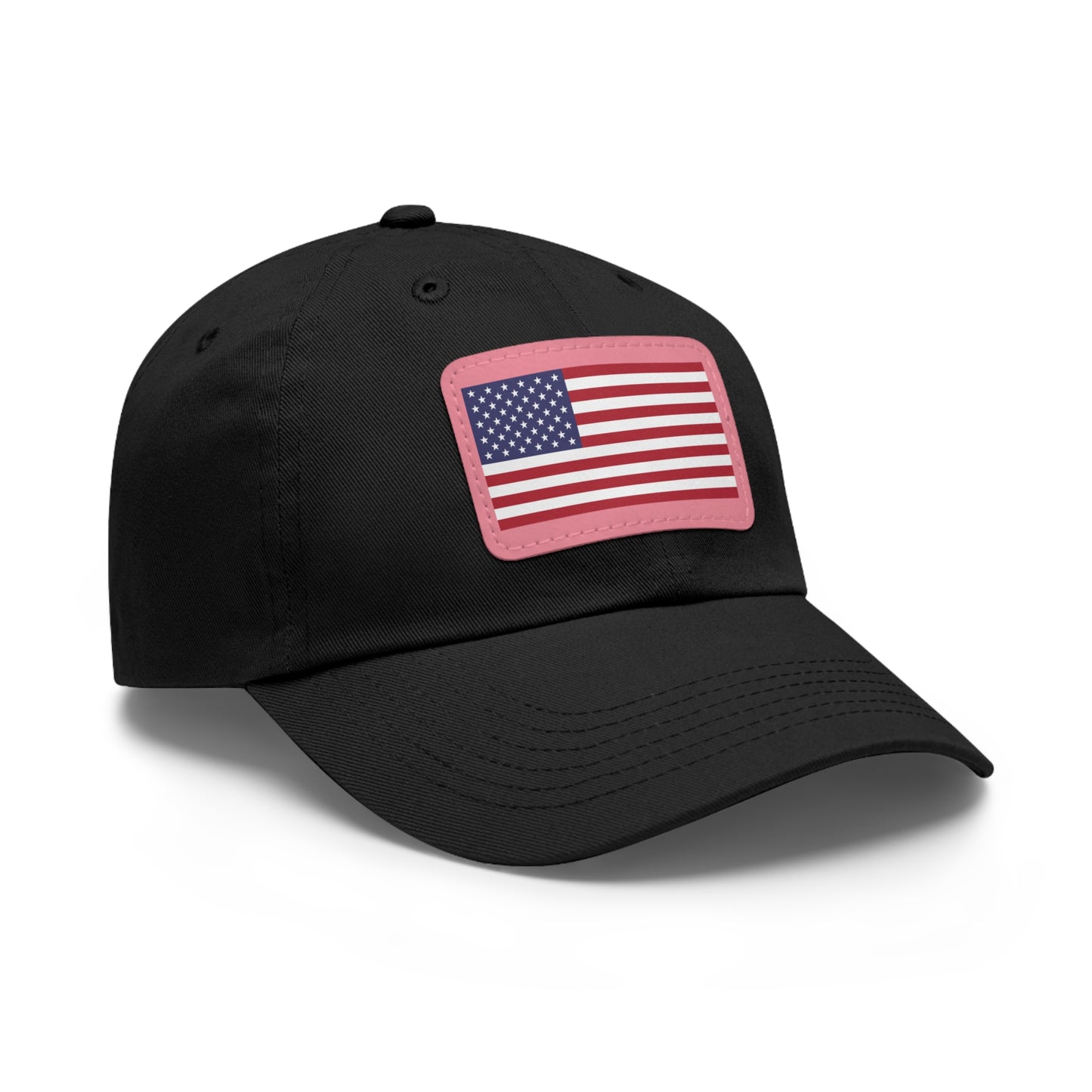 Patriotic Dad Hat with Leather Patch – USA Flag Cap for Summer Adventures