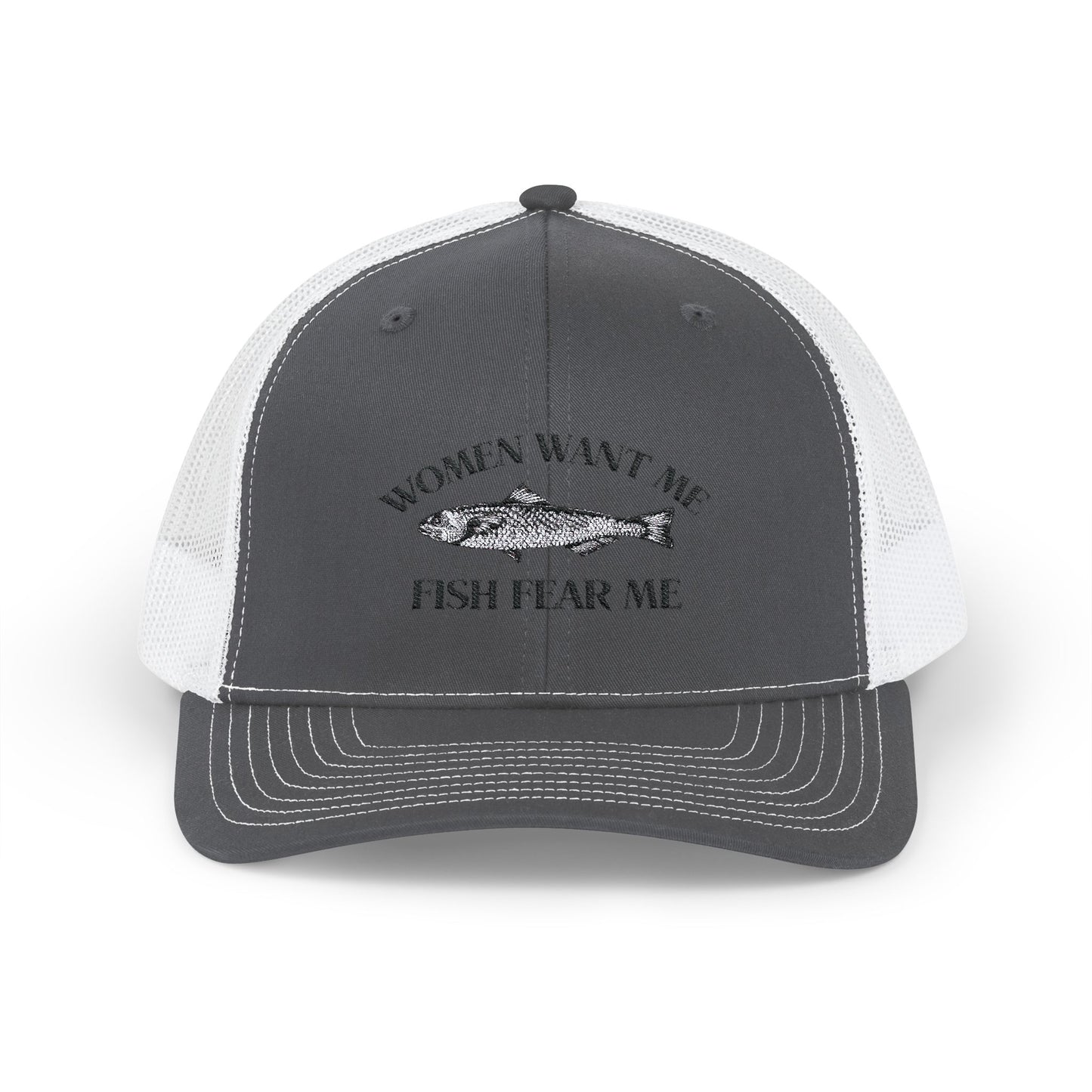 Humorous Fishing Snapback Trucker Cap - 'Women Want Me, Fish Fear Me'