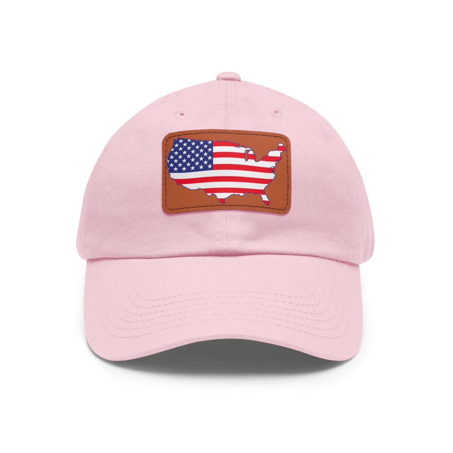 Patriotic Dad Hat with Leather Patch - USA Flag Cap for Outdoors