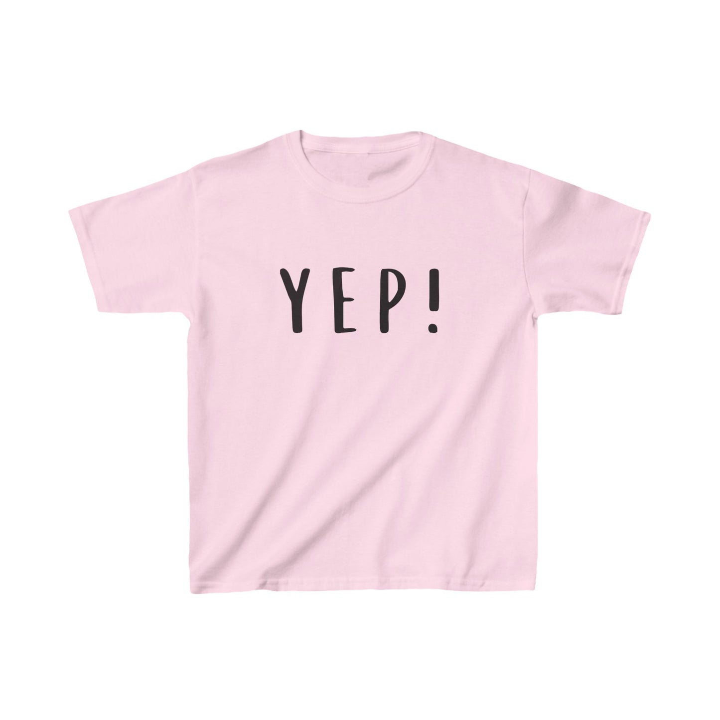 Kids Yellow Yep! Tee - Fun & Comfortable Heavy Cotton T-Shirt