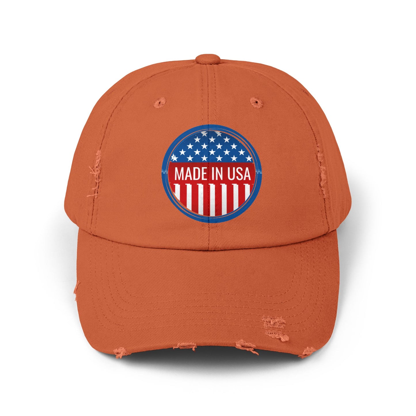 Unisex Distressed Cap with 'Made in USA' Patch - Perfect for Patriotic Events and Everyday Wear