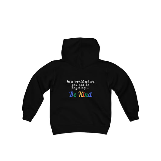 Youth Hooded Sweatshirt - "Be Kind" Inspirational Design