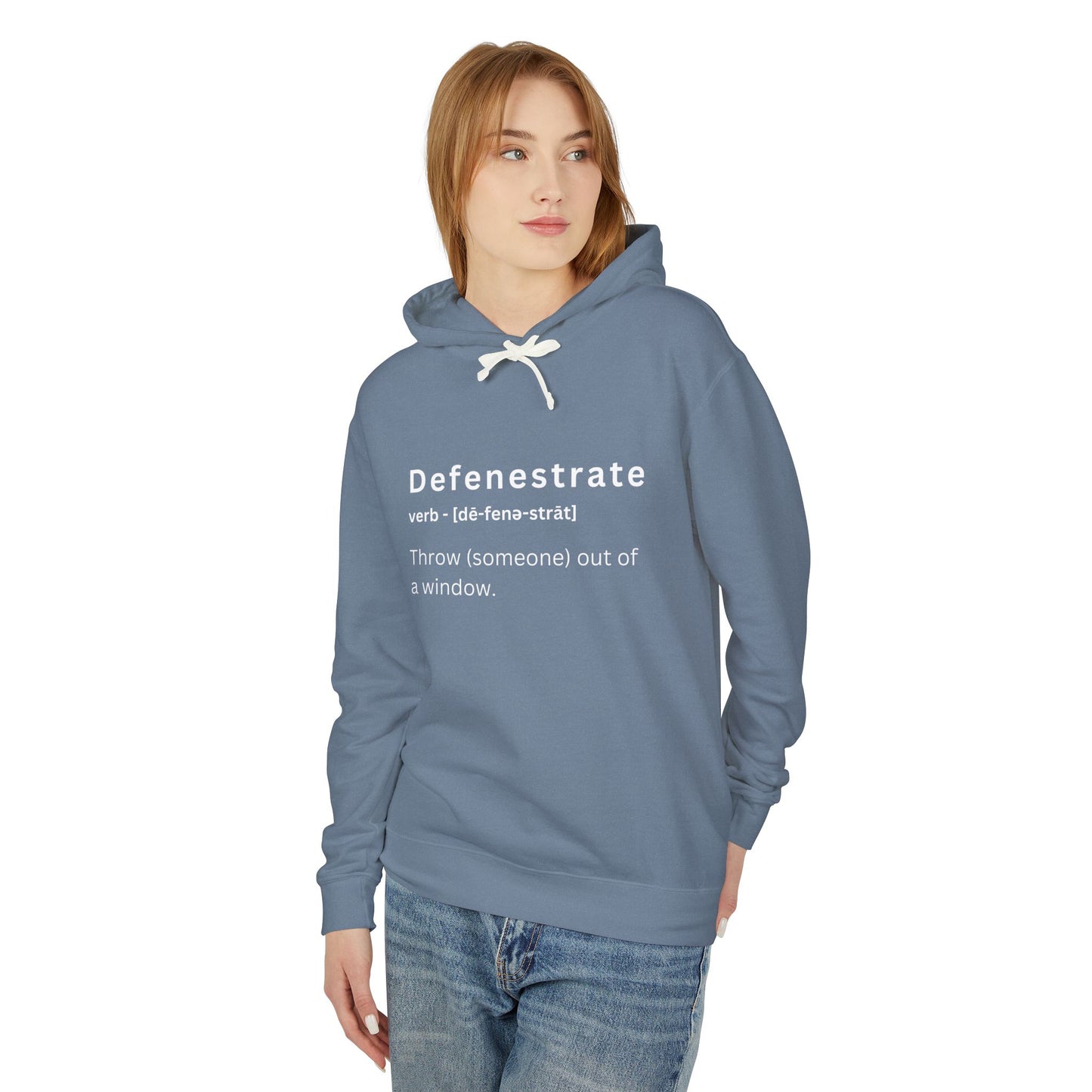 Defenestrate Unisex Lightweight Hooded Sweatshirt - Funny Vocabulary Hoodie