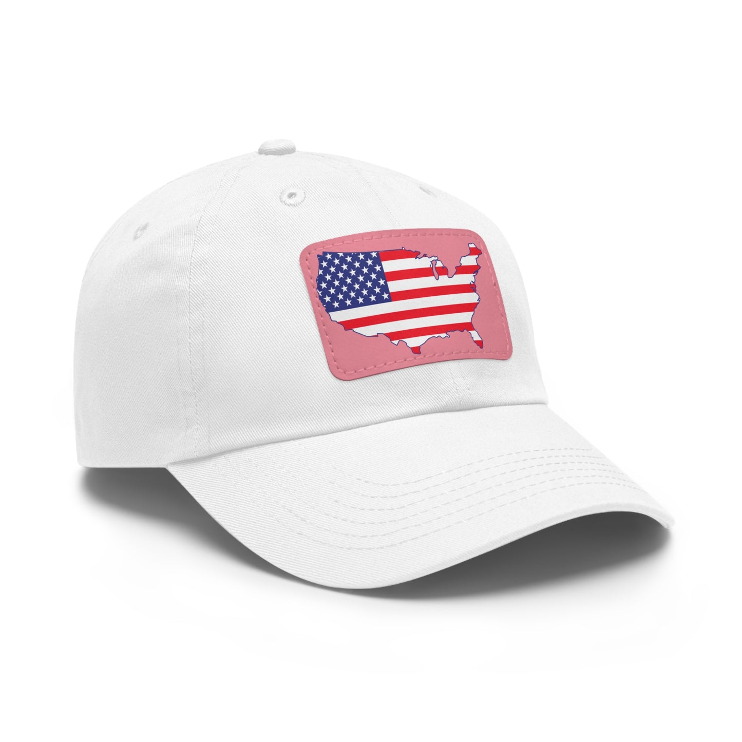 Patriotic Dad Hat with Leather Patch - USA Flag Cap for Outdoors