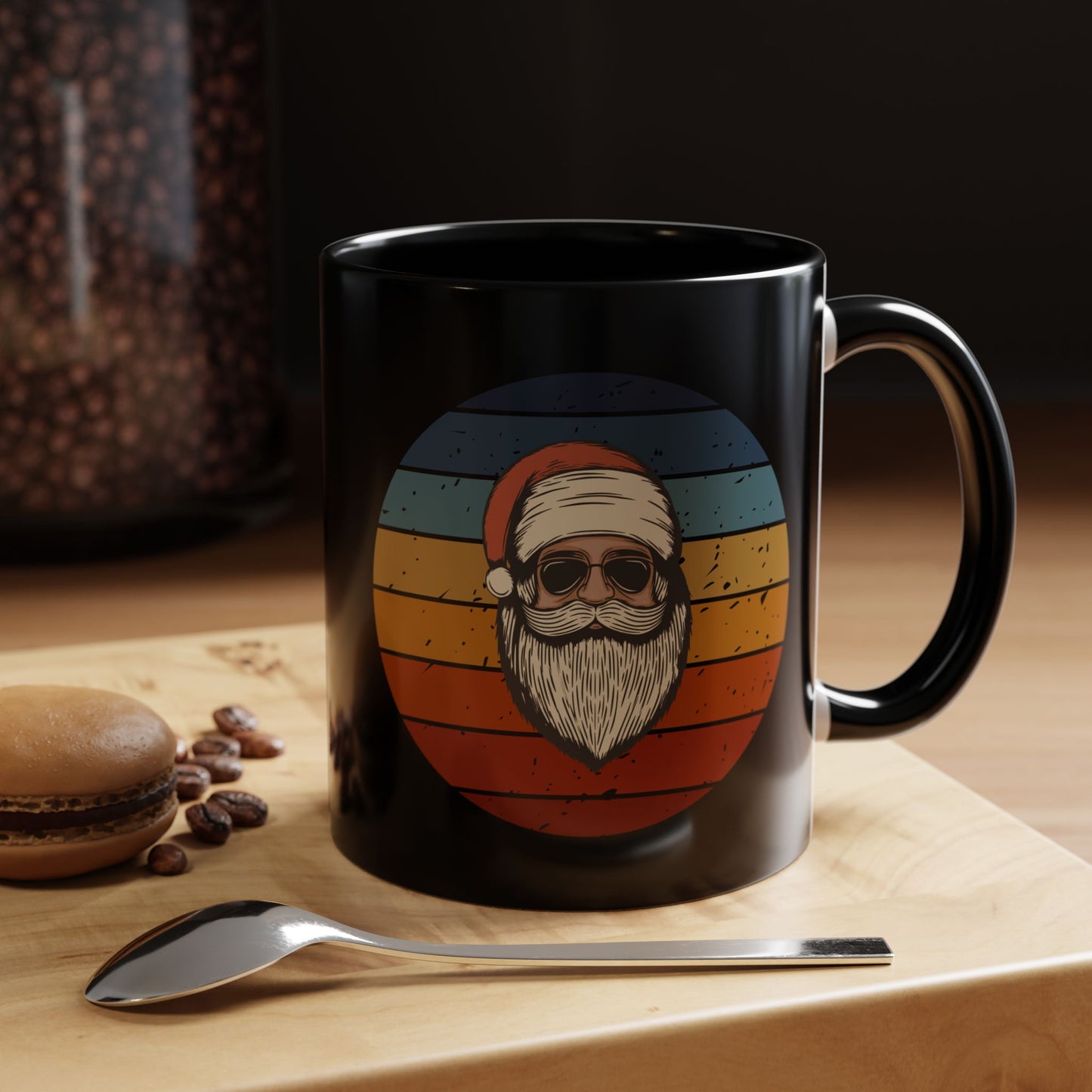 Cool Santa Accent Coffee Mug - Stylish Holiday Drinkware